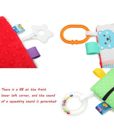 Baby Comfort Blanket with Tag Security and Teething Toys - Bear and Apple Red - Buy Online on SooperMarket.com