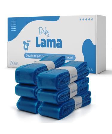 Baby Lama 6 Refill Liners Diaper Pail Compatible with Angelcare Litter Locker Foppapedretti Odor Free Refills (Pack of 6)