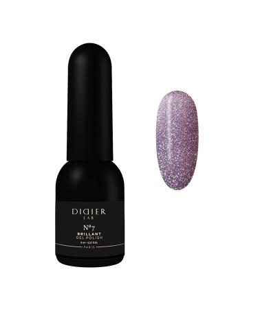 Didier Lab - Premium UV Gel Nail Polish - Brillant No. 07 - Gel Nail Varnish - Nail Art - Long-Lasting High Gloss Wear - Purple Gel Nail Polish - Gel Nails - Glitter Gel Nail Polish - Rich Pigment
