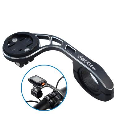 Shockli Aluminium Alloy Extended Out-Front Cycling Bicycle Computer Combo Mount for Garmin Edge 200 500 510 520 800 810 820 1000 1030, Bryton and Gopro Camera, Compatible Handlebar Sizes 31.8mm 25.4m