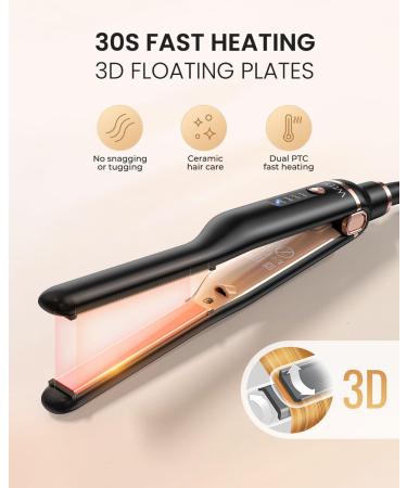 WEEYUM 1/2 Inch Mini Flat Iron - Best Small Hair Straightener for Short Hair Edges & Pixie Cuts - Dual Voltage Gold - Buy Online on SooperMarket.com