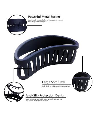 Big Hair Claw Clips - 4.5 Inch Non-Slip Matte Large Clips for Women - Strong Hold for Thick or Thin Hair - 5 Colors - Comfortable and Fashionable - Buy Online on SooperMarket.com