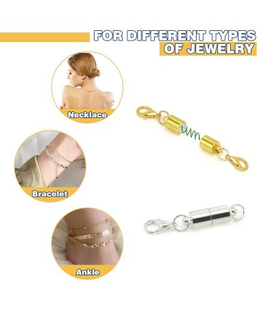Pack of 12 Gold and Silver Magnetic Lobster Clasps for Jewelry - Strong Magnet Accessory for Necklaces and Bracelets - DIY Friendly - Buy Online on SooperMarket.com