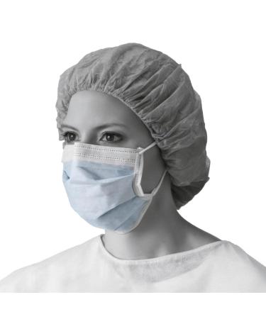 Medline NON27408ELZ ASTM Level 1 Procedure Face Mask with Anti-Fog Strip & Ear Loops Blue