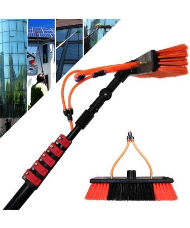 Cleaning Brushes Carbon Fiber Telesrod Washing Set Equipment Telesextension Pole Cleaning for Window Glass Wall Photovoltaic Panel Cleaning Trucks Windows/12Ft/3.6M 55cm Brush Head 9M/30FT