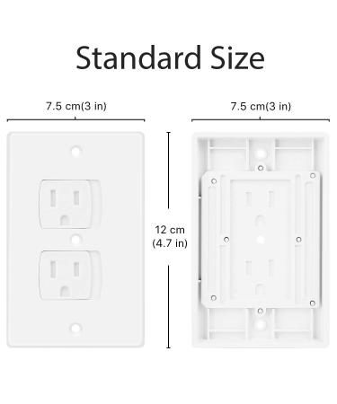 8 Pack Upgraded Self Closing Electrical Outlet Covers | Baby proofing Safety Universal Wall Socket Plate | Automatic Sliding Cap Cover Standard Wall Outlet Covers (8 Pack) - Buy Online on SooperMarket.com