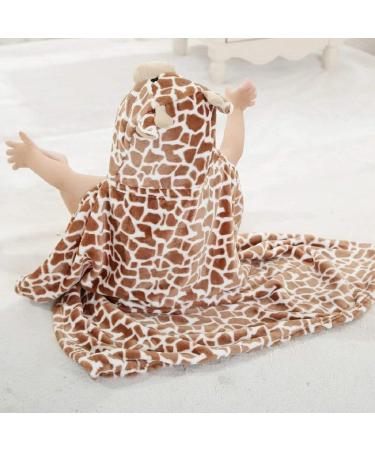 Gneliwm Baby Hooded Blanket Swaddle Wrap | Soft Plush Bath Towel for Newborns, Infants, and Toddlers - Brown - Buy Online on SooperMarket.com