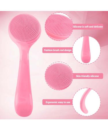 Buy Wllhyf 2-Pack Manual Face Cleaning Brush - Soft Silicone Peeling Pad with PP Handle for Clear Skin (Blue & Pink) - International Shipping - Buy Online on SooperMarket.com
