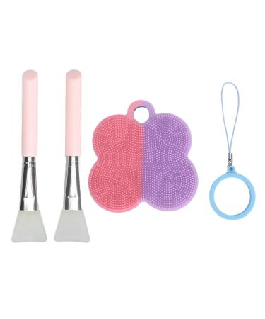 Silicone Cleansing Brush Pink and Purple Dual Sided Exfoliating Power Skin Care Tool for Women Gentle Cleanser
