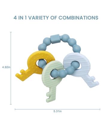 BPA-Free Baby Bite Ring Toy Keys | Teething Aid for Babies 3+ Months | Blue Bite Ring - Buy Online on SooperMarket.com