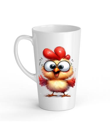White Ceramic Kids Chicken Mug - Large 483 ml Perfect for Hot Chocolate or Milk Fun and Easy to Use