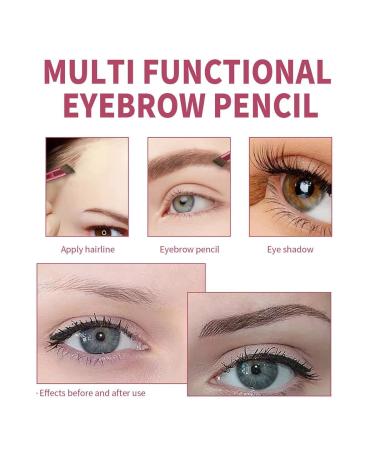 4 PCS 4D Hair Stroke Brow Stamp & Brush Set - Multifunction Ultra-thin Angled Eyebrow Makeup Brushes - Buy Online on SooperMarket.com