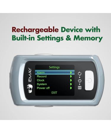 EMAY Sleep Oxygen Monitor with PC Software & App | Bluetooth Pulse Oximeter for Overnight SpO2 Tracking | Rechargeable & 72 Hours Memory | Informative Report & Analysis - Buy Online on SooperMarket.com