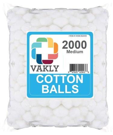 Medium Cotton Balls Pack of 4000 - Non-Sterile Absorbent 100% Cotton for Make-Up Nail Polish Removal Oil Lotion Crafts - International Shipping Available - Buy Online on SooperMarket.com