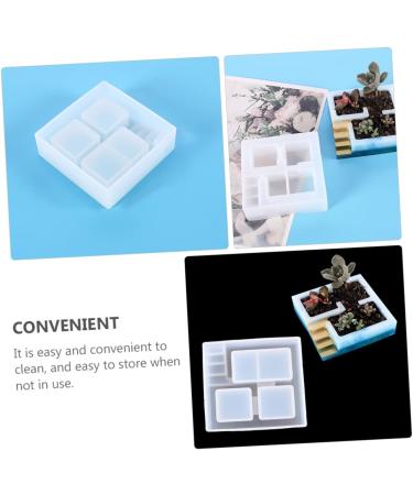 Operitacx 3pcs Box Pot Mold Silicone Molds Gypsum Resin Pot Pot Making Mold Epoxy Resin Crystal Whitex3pcs 10.6X10.6X3.3CMx3pcs - Buy Online on SooperMarket.com