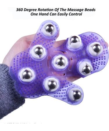 Topwon Palm Shaped Massage Glove - 360-Degree Metal Roller Ball for Cellulite Reduction - Purple - Buy Online on SooperMarket.com