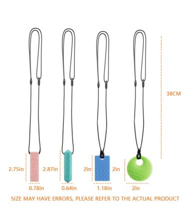 Sensory Chew Necklaces (4 Pack) for ADHD Autism Biting | BPA Free Silicone Chewelry Necklace (Color 2) - Buy Online on SooperMarket.com