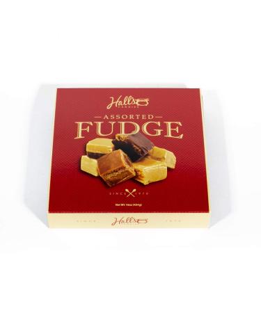Hall's Assorted Fudge 1 Pound - Delicious Variety of Gourmet Fudge Flavors - Buy Online on SooperMarket.com