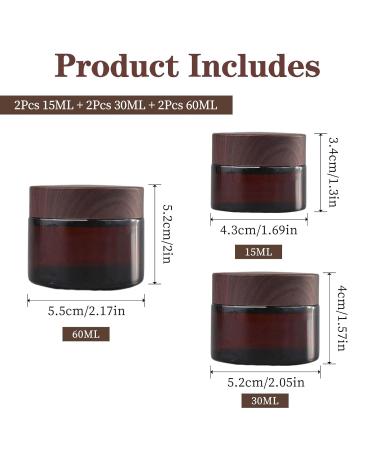 Tuakimce 6-Piece Glass Cream Can Set - 15ml & 30ml Clear Containers with Lids - Ideal for Cosmetics Creams and Lotteries - Buy Online on SooperMarket.com