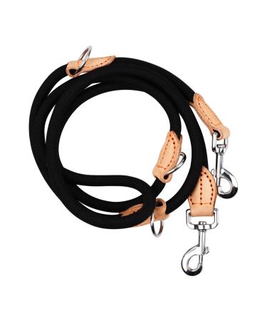 Rapidbok dog leash black nylon double linen practice leash courtyard dog puppy leash adjustable dog leash freehand linen for small medium -sized large dogs