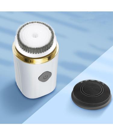 Facial Cleansing Brush 2 in 1 Electric Face Scrubber USB Rechargeble Soft Silicone Bristles Skin Exfoliating Cleanser Brush - Buy Online on SooperMarket.com