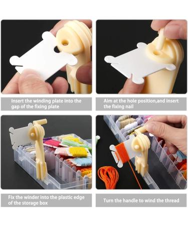 Embroidery Floss Cross Organizer Box - 127pcs Bobbin Winder Kit with 36 Compartments and Floss Bobbins for Craft Sewing Storage - Buy Online on SooperMarket.com