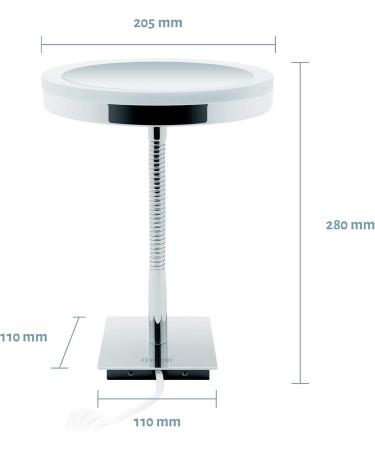Nicol 4027000 SARA LED Cosmetic Mirror - 5x Magnification Wall Mirror with Movable Gooseneck | International Shipping - Buy Online on SooperMarket.com