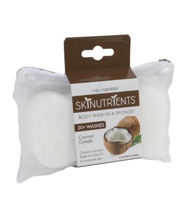 Spongeables Skinutrients Moisturizing Body Wash in a Sponge Colada 3.5oz Coconut 1 Count 1 count 1 Count (Pack of 1)