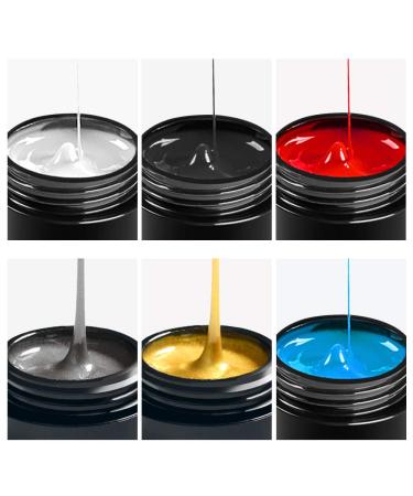 MEET ACROSS 6 Colors Spider Gel for Nail Art - Elastic Drawing Gel for UV LED Nails - DIY Manicure Kit with Brushes - Buy Online on SooperMarket.com