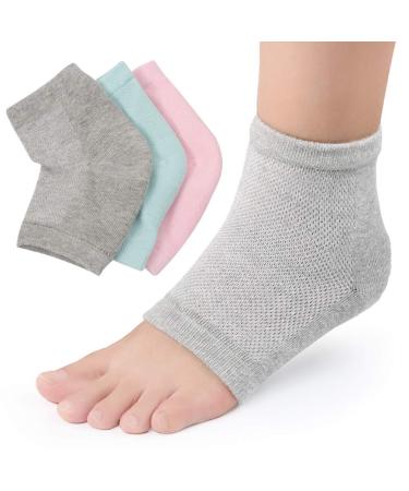  Gel Heel Socks with Essential Oils - Moisturizing Cushion for Men & Women - 3ST Heel Support & Cracked Heel Relief  - Buy Online on SooperMarket.com