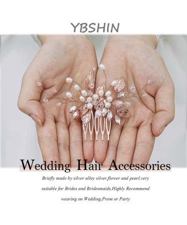 Bridal Wedding Hair Combs - Silver Crystal Blue Headpiece for Women and Girls - Buy Online on SooperMarket.com