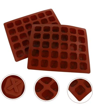 Mikinona 2pcs Chocolate Mold Ice Cube Silicone Molds Jellybeans Candy Ice Mold Baking Mold Letter Ice Maker - Buy Online on SooperMarket.com