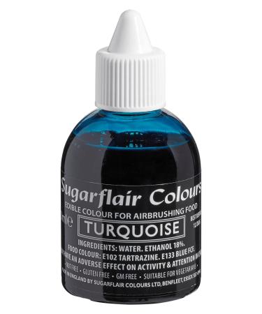 Sugarflair Turquoise Edible Airbrush Colour - Edible Food Colouring Airbrush Paint for Cakes Cupcakes Icing and Cake Decorations - 60ml