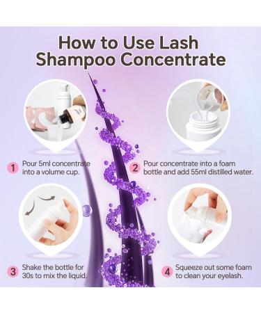 Premium Lash Shampoo Concentrate 100ml | Oil-Free Eyelash Extension Cleanser Kit | Ultimate Lash Cleaning Brush & Bottle - Buy Online on SooperMarket.com