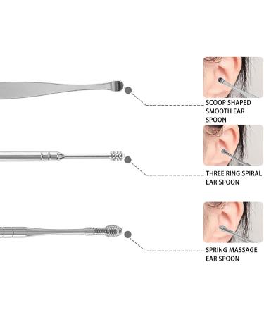 Portable Earwax Removal Kit 6 Pc Stainless Steel Ear Pick Earwax Cleaning Tool with A Customized Storage Box/1685 - Buy Online on SooperMarket.com