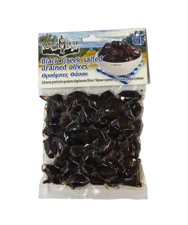 Candia Crop Greek Black Salted Drained - Throuba Olives 5 Pack x 200g (Total: 1 kg)