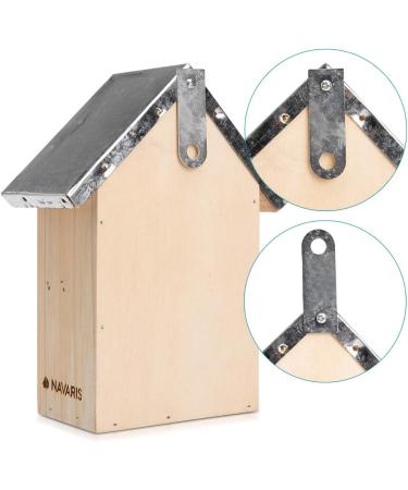 Navaris Wooden Insect Hotel - Natural Wood Garden Shelter for Bees, Butterflies, Ladybirds - 15 x 8 x 20 cm - Buy Online on SooperMarket.com