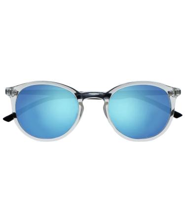 Opulize Met sunderer glasses slim round frame spring hinges scratch-resistant tinted lens uv400 protection men s60 +0.00 dioptria clear front with black arms single