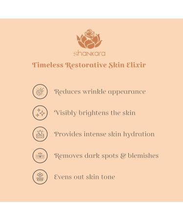 Shankara Timeless Restorative Skin Elixir - 2-in-1 Ayurvedic Anti-Aging Serum & Kumkumadi Face Oil with Red Gold Saffron Vitamin C & Sandalwood - Nourish Skin Naturally - Buy Online on SooperMarket.com