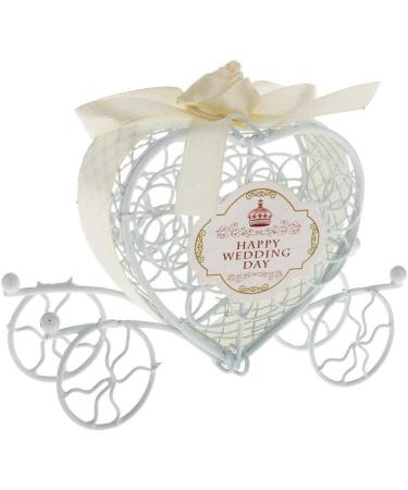 Lodokdre Metal Carriage Gift Box Gift Box Decoration - champagne + white - Buy Online on SooperMarket.com
