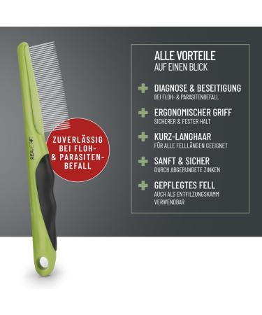 Reavet Flea & Lice Comb for Dogs & Cats | Gentle Fur Care for Long & Short Hair | Effective Parasite Removal Tool - Buy Online on SooperMarket.com