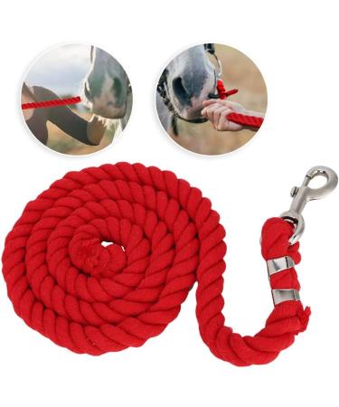 Felenny Horse Rope Leash Thickened Colorful Woven Bolt Rope Strong Durable Horse Leads Braided Cotton Rope (Red) - Buy Online on SooperMarket.com