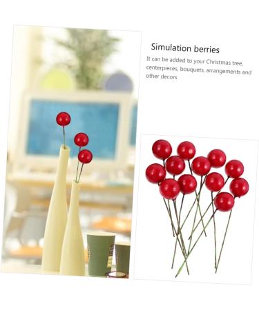 DECHOUS 144pcs DIY foam red fruit artificial fruit berry picks berry twig stem Pip Berry Stems artificial berry stems red berries red decor DIY photo props Christmas fake decoration Red 2x2x2cm - Buy Online on SooperMarket.com