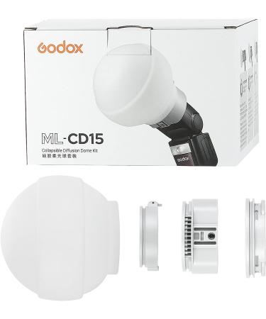 Godox ML-CD15 Diffusion Dome | Compatible with Godox V1, AD100PRO, AD200PRO, V860III, V860II, V850II, TT685II, TT685, TT600, TT560II, TT520II, TT660S, AD200, ML30, ML30Bi, ML60, ML60Bi, AD300PRO, AD400PRO - Buy Online on SooperMarket.com