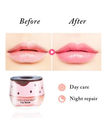 Bee Balm Honey & Strawberry Lip Balm Set | Exfoliating & Hydrating Lip Treatment with Sleeping Mask and Brush - 2PCS (Yellow+Pink) - Buy Online on SooperMarket.com