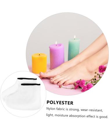 2 Pairs Leather Horn Boots Cloth Gloves Booties Beauty Foot Care Socks soap Paraffin Bath Mitts and Booties Men Home face Polyester Lining White Man Socks - Buy Online on SooperMarket.com