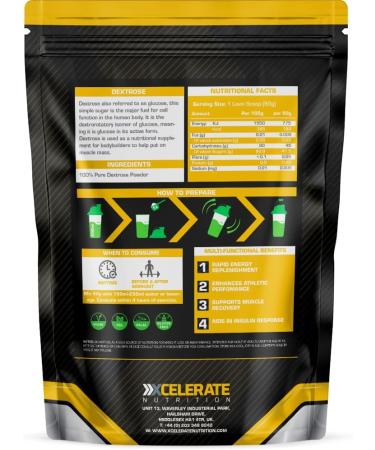 XCelerate Nutrition White Pure Dextrose Powder 5kg - Carbohydrate Energy Supplement for Glycogen Restore - Unflavoured - Pack of 1 - Buy Online on SooperMarket.com