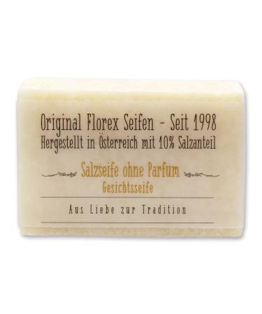 Florex salt soap with 10% salt content especially for the face and shower moisture regulating for stressed sensitive skin without perfume