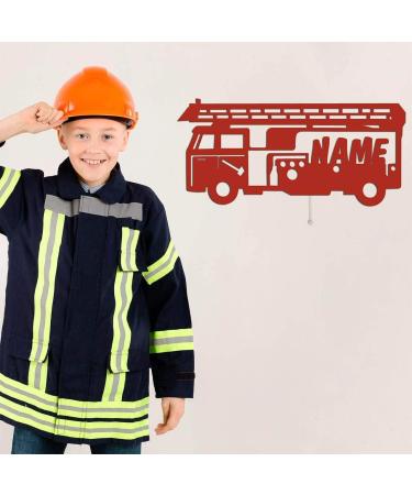 Personalized Fire Engine Night Light Wall Lamp - Custom Wooden Gift for Firefighters | Ideal for Boys & Girls - Buy Online on SooperMarket.com