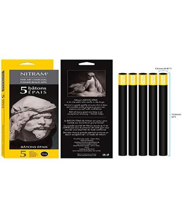 NITRAM Charcoal Soft 12Mm Round Sticks 5/Pk
